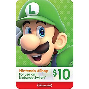 [Prime] $8.53* | $10 Nintendo eShop Gift Card (Digital Code) at Amazon
