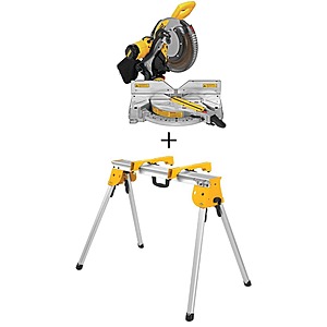 DeWalt 15 Amp Corded 12 in. Double Bevel Compound Miter Saw and Heavy-Duty Work Stand $332.1