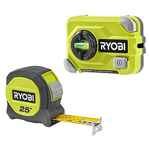Ryobi Multi Surface Laser Level with 25 Ft. Compact Tape Measure $29.97