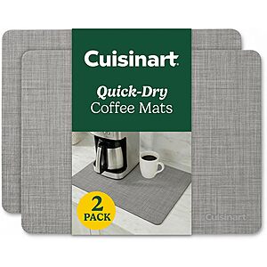 2-Pack 15"x20" Cuisinart Non-Slip Coffee Mat for Countertop (Gray) $12.5