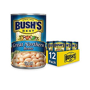 [SnS, AC] $8.91* | 12-Pk 15.8-Oz Bush's Best Canned Great Northern Beans at Amazon (74.3￠ each)