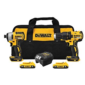 DEWALT 20V MAX Cordless Drill and Impact Driver, Power Drill Brushless 2-Tool Power Tool Combo Kit, Includes 2 Batteries, Charger and Bag (DCK277D2) $161.1