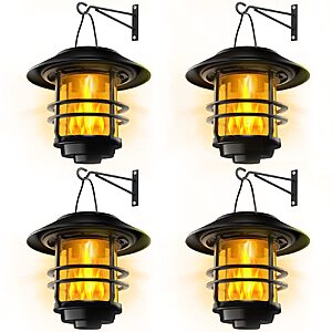 Amazon – Otdair 4-Pack Waterproof Solar Flickering Flame Lanterns $27.49 w/ Code