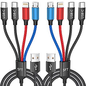 Amazon – IDISON 2-Pack 5' 4-in-1 Multi Charging Cables $7.60 w/ Code