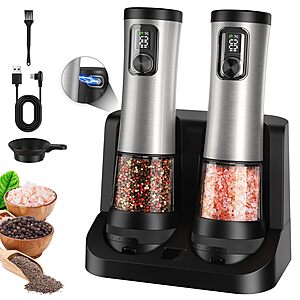 Amazon – Flelano Rechargeable Electric Salt & Pepper Grinder Set w/ Charging Base $20.99 w/ Code