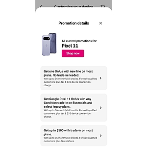 T-Mobile: Get the New Pixel 11 on us with trade in, select legacy plans included, ymmv