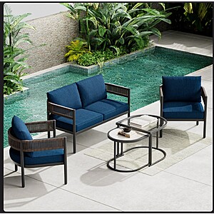 Alexandria 5-Pieces Outdoor Seating Group With Cushions $430