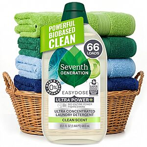 23.1-Oz Seventh Generation Ultra Power Plus Concentrated Liquid Laundry Detergent (66 Loads) $6.03 w/ S&S + Free Shipping w/ Prime or on $35+