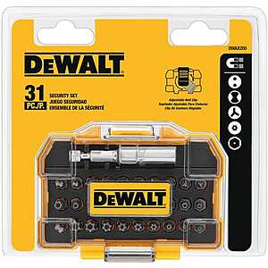 DeWalt PH2/SQ2 Security Bit Set Steel 31 pc $14.98
