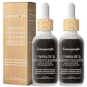 (2 Pack) 60ml GREENPEOPLE Lymphatic Drainage & Kidney Cleanse & Detox Drops $10.79