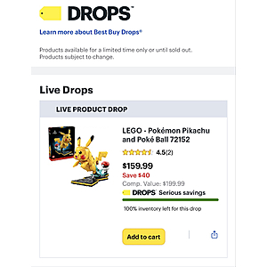 $159.99 | LEGO Pokemon Pikachu and Pokeball