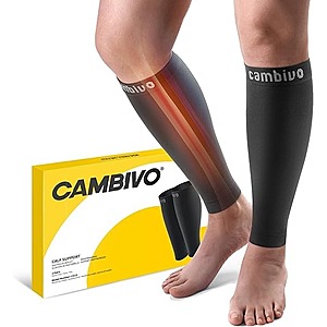 Pair of CAMBIVO 20-30mmHg Calf Compression Sleeves (Various Colors and Sizes) $8.49 + Free Shipping w/Prime or $35+