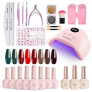 MelodySusie Gel Nail Polish Kit with UV Light $8 @ Amazon