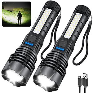 2-Pack ZioeYiue Rechargeable Flashlights w/ 7-lighting Modes $9.99 + Free Shipping w/ Prime or on $35+