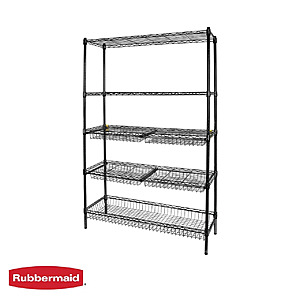 5-Tier Rubbermaid Heavy Duty Black Wire Shelving Unit w/ Drawers (48"W x 16"D x 72"H) $43.32 + Free Shipping