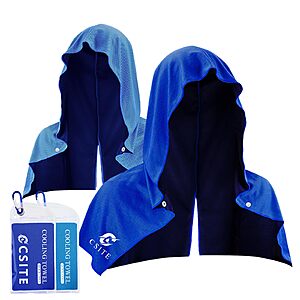 2-Pack CSITE 29"x12" UPF 50 Instant Cooling Hoodie Towels $8.99 + Free Shipping w/ Prime or on $35+