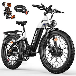 Seemoon 4000W Dual Motor EBike,52V 1040Wh,38MPH Up to 105Mi,26" All Terrain $420