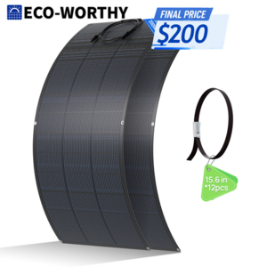 ECO-WORTHY 2Pack 200W Flexible HJT Solar Panel 18V ETFE 18BB 25% High Efficiency $200 + Free Shipping