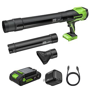 Greenworks 24V 270 CFM Handheld Leaf Blower w/ 3.0Ah Battery & Charger $98.99 + Free Shipping