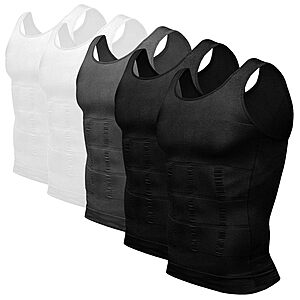 5-Pack Odoland Men's Compression Sleeveless Body Shapewear Tank Top (Various) $19.99 ($3.99 each) + Free Shipping w/ Prime or on $35+