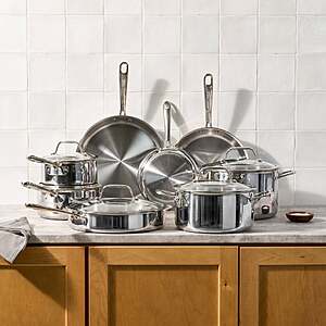 T-fal Tri-Ply 13-piece Stainless Steel Cookware Set $189.99 free Shipping Costco.com