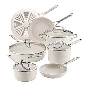 KitchenAid Hard-Anodized Ceramic Induction Cookware Set, 11-piece $199.99 White, Black or Blue Free Shipping Costco.com