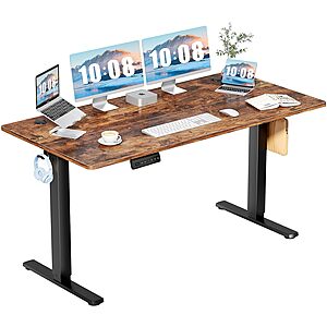 DUMOS Electric Standing Desk w/ Memory Presets (Rustic): 48" $69.94, 63" $89.97 + Free Shipping
