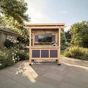 7' x 6' Outdoor Gazebo w/ Cedar Frame, PVC Roof & Dual Bar Counter $711 + Free Shipping