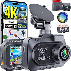 ROVE R2-4K Dual PRO Dash Cam Front and Rear, 4K+2K Dash Camera for Cars $206.49