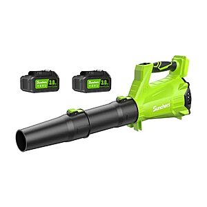 Leaf Blower Cordless with 2 x 3.0Ah Battery and Charger, 680CFM 260MPH Electric Blower with 2 Speeds, 20V $44.99