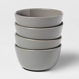 Threshold 4 pack 8oz Stoneware Avesta Mini Bowls Gray,Modern Snack & Ice Cream Bowls, Microwave & Dishwasher Safe, $4.20, Target