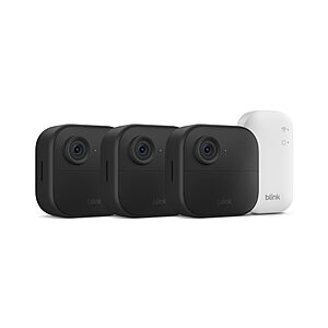 Blink Outdoor 4 – Wireless smart security camera, two-year battery life, 1080p HD day and infrared night live view, two-way talk. 3 camera system $103.83