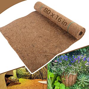 16"x80" Biotolot  Natural Coconut Fiber Coco Liner Roll $7.79 + Free Shipping w/ Prime or on $35+