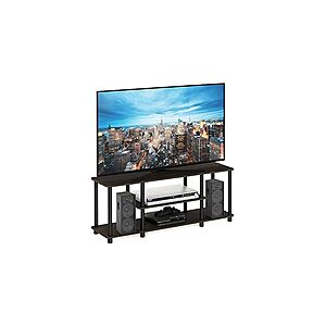 Furinno Turn-N-Tube No Tools 3D 3-Tier Entertainment TV Stand up to 50 inch TV, Round Tubes, Dark Brown / Black, $18.77, FS Prime, Woot!