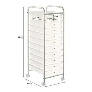 [YMMV] 10-Drawer Rolling Cart (Clear, Rainbow) on sale for $26.99 + Free Store Pickup at The Container Store or FS on $99+