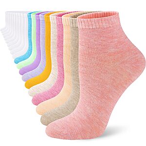 LITERRA 20 Pairs Women's Ankle Socks, Size 10-13 - $7.49