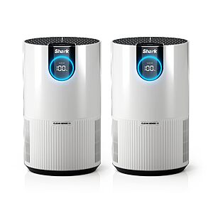 2-pack Shark Clean Sense Air Purifier, Clean Sense, HP102PK2, White - $279.99