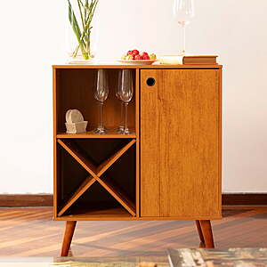 Ember Interiors Modern Bar Cabinet with Wine Rack, Open Shelve, (2 options) - $51.11
