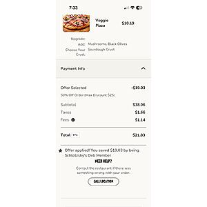 Schlotzsky's 50% off for select members - YMMV