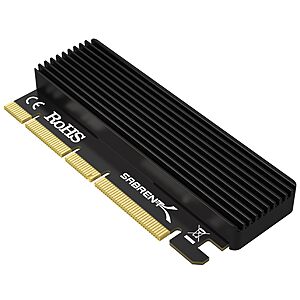 SABRENT M.2 NVMe SSD to PCIe X16/X8/X4 Adapter Card, Heatsink $13.49 + Free S&H w/ Prime or $35+