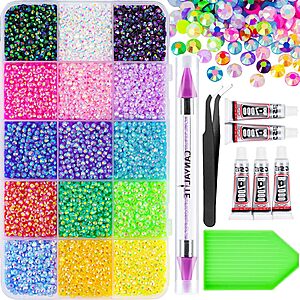 18000Pcs Resin Jelly Rhinestones for Bedazzling, Multicolor 3mm Flatback Rainbow Gems, 4Pcs 2.5g $5.99