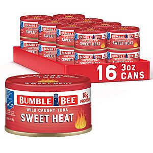 Select Accounts: 16-Pack 3-Ounce Bumble Bee Snackers Sweet Heat Chunk Light Tuna Cans $11.20 w/ Subscribe & Save