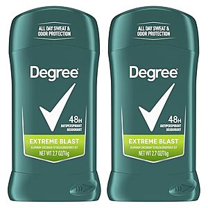 [SnS, AC] $3* | 2-Pk 2.7-Oz Degree Men's Antiperspirant Deodorant (Extreme Blast) at Amazon ($1.50 each)