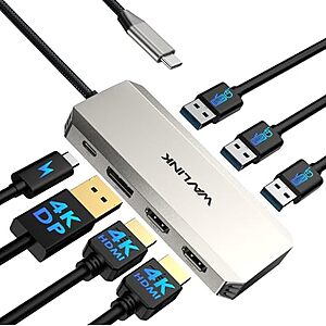 $15.99** | WAVLINK Triple 4K Laptop Docking Station w/ Dual HDMI, DP, 100W PD at Amazon