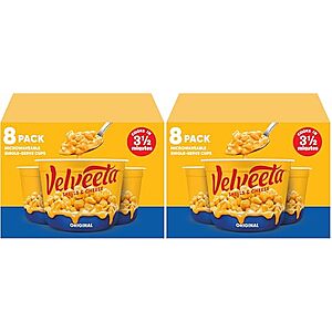 $8.52* | 16-Count 2.39-Oz Velveeta Shells & Cheese Single-Serve Cups at Amazon