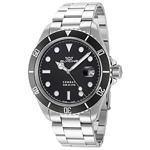 Glycine Men's Combat 40mm Black Dial Quartz Watch (4 Colors) $169.99