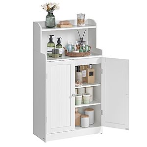 VASAGLE 39.4-Inch Tall Storage Cabinet, Floor Cabinet with 2 Doors(White) $66.48 + Free S&H at Amazon