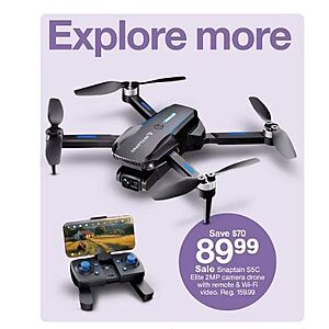 $89.99 TARGET 8/16-22 Snaptain S5C Deluxe Drone with Wifi video and remote