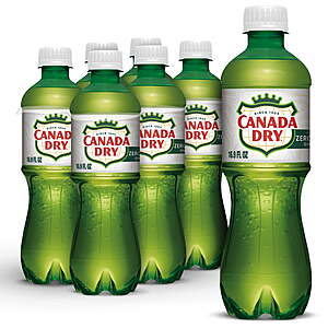 Canada Dry Caffeine Free Zero Sugar Ginger Ale Soda Pop, 16.9 fl oz, 6 Pack Bottles $3.87