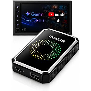 LAMTTO Wireless CarPlay and Android Auto Adapter with Gemini AI, YouTube $69.29